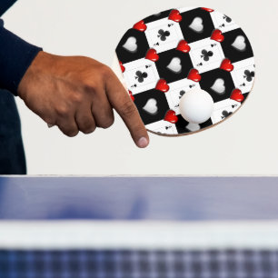 Ping Pong Raquette de ping-pong cœurs rouges 