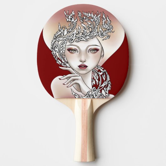 Ping Pong Raquette de ping-pong déesse du feu rouge (Devant)
