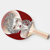 Ping Pong Raquette de ping-pong déesse du feu rouge (Côté)