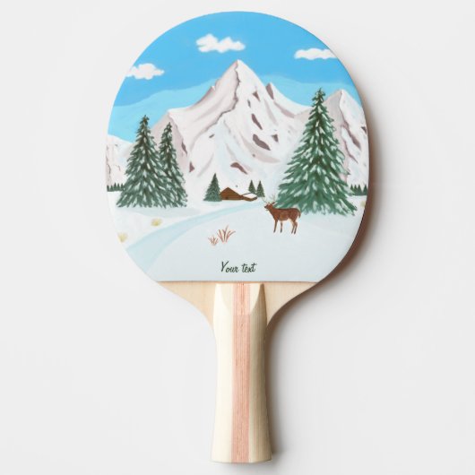 Ping Pong Raquette de ping-pong des montagnes enneigées (Devant)