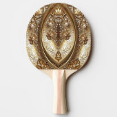 Ping Pong Raquette de ping-pong dorée ornée (Dos)