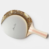 Ping Pong Raquette de ping-pong dorée ornée (Côté)