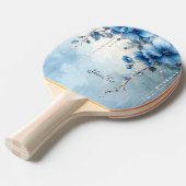 Ping Pong Raquette de ping-pong Fleurs bleues et perles (Devant Angle)