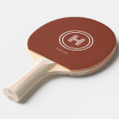 Ping Pong Raquette de ping-pong | Monogramme simple moderne (Devant Angle)
