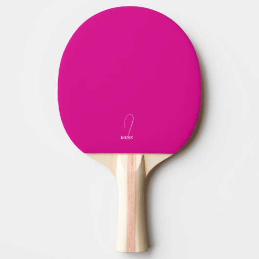 Ping Pong Raquette de ping-pong monogrammée rose vif (Devant)