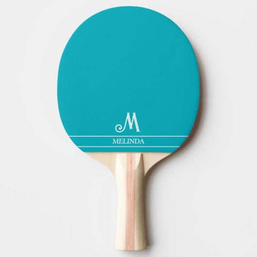 Ping Pong Raquette de ping-pong monogrammée sarcelle (Devant)