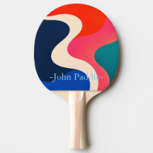 Raquette de ping-pong personnalisée avec vague rét