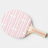 Ping Pong Raquette de ping-pong rayée rose et blanc (Côté)