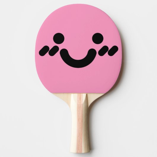 Ping Pong Raquette de ping-pong rose clair visage timide mig (Devant)