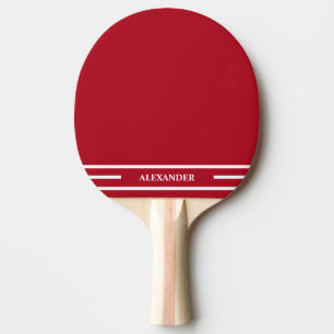Ping Pong Raquette de ping-pong rouge et blanche avec nom