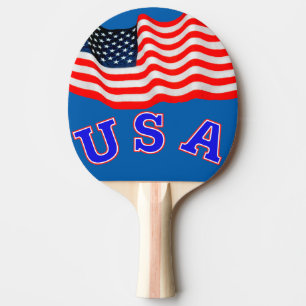 Ping Pong Raquette de ping-pong USA, dos en caoutchouc rouge