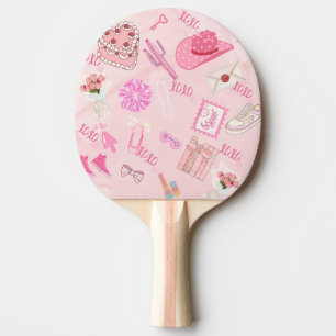 Ping Pong Raquette de pingpong rose kawaii féminine