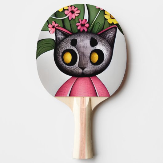Ping Pong Raquette de tennis de table / chauve-souris, chat (Devant)