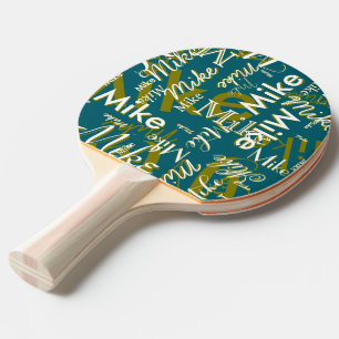 Ping Pong Raquette de tennis de table Cool avec nom bleu-ver