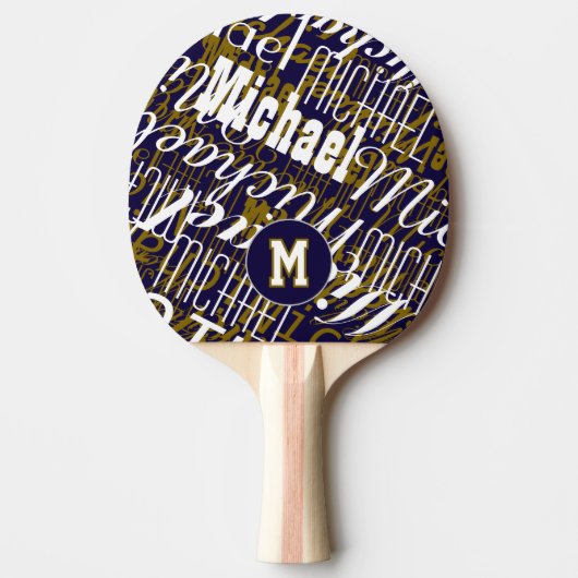 Ping Pong Raquette de Tennis de Table Cool - Monogramme (Devant)