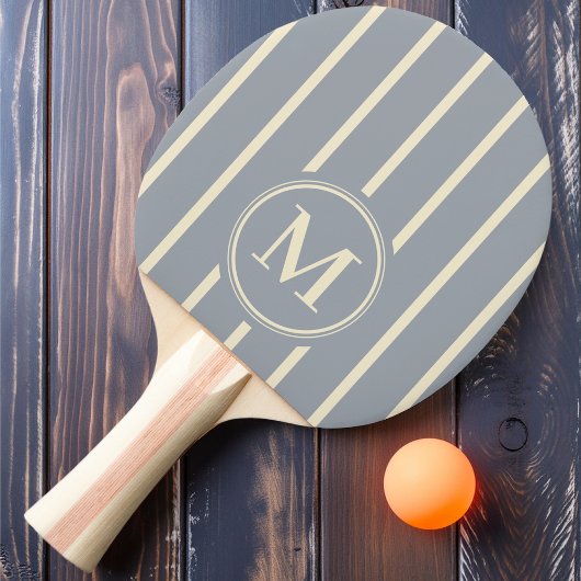 Ping Pong Rayure Monogramme Couleur Gris Colombe Raquette de