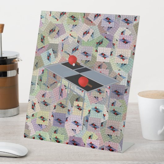 Ping Pong Reclamebord Met Voetstuk (Insitu)