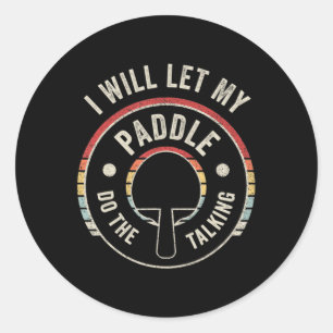 Ping Pong  Retro Fun Table Tennis Ronde Sticker