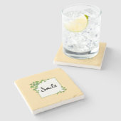 Ping pong smile  stenen onderzetter (Zijkant)