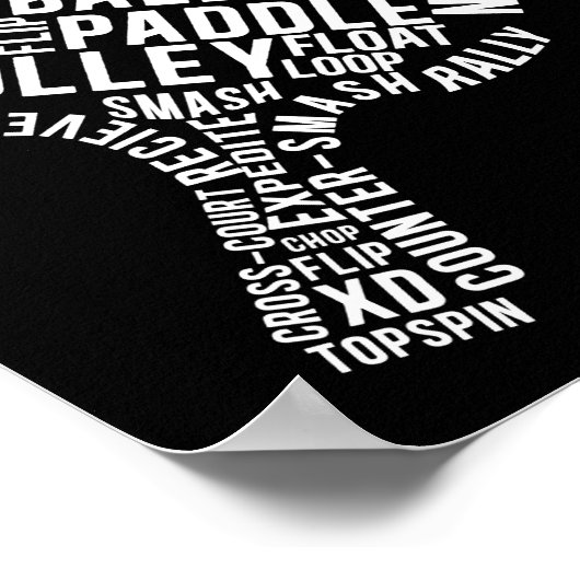 Ping Pong Table Tennis Backhand Backspin Block Poster (Hoek)