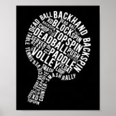 Ping Pong Table Tennis Backhand Backspin Block Poster (Voorkant)