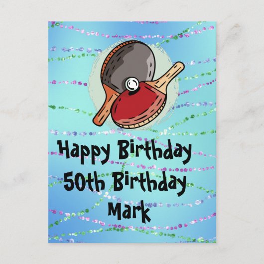 Ping pong Table Tennis Carte Anniversaire (Devant)