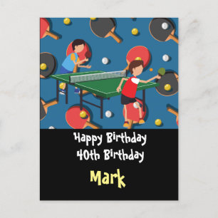 Ping pong Table Tennis Carte Anniversaire