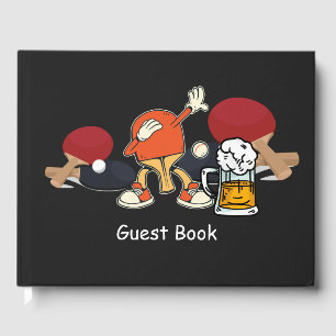 Ping Pong Table Tennis Dabbing met bier grappig Gastenboek