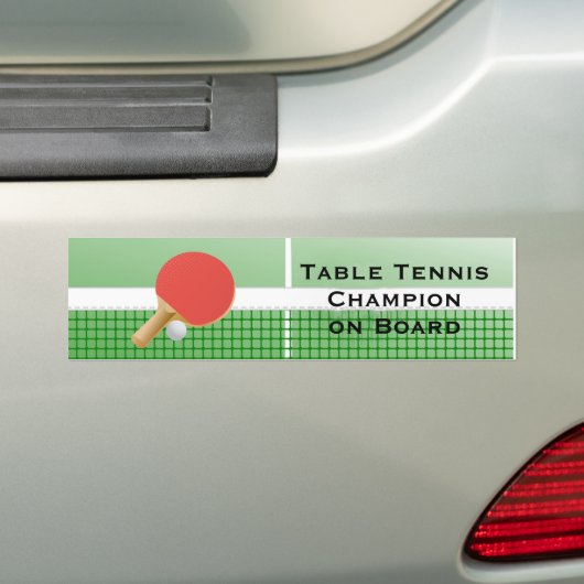 Ping Pong Table Tennis Design Bumper Sticker (En voiture)