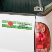Ping Pong Table Tennis Design Bumper Sticker (Sur camion)