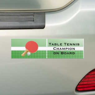 Ping Pong Table Tennis Design Bumpersticker