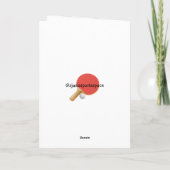 Ping Pong Table Tennis Design Carte de voeux (Dos)