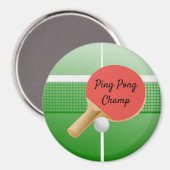 Ping Pong Table Tennis Design Magnet Magneet (Voorkant / Achterkant)