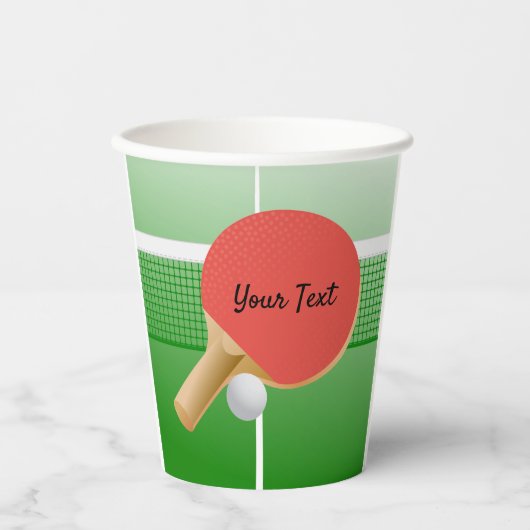 Ping Pong Table Tennis Design Paper Cups Papieren Bekers (Voorkant)