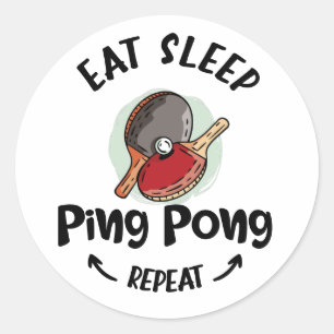 Ping Pong Table Tennis Eat Sleep Tennis Herhalen Ronde Sticker