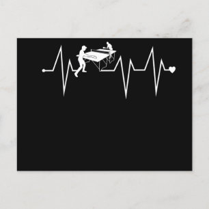 Ping Pong Table Tennis hartslag Hartpulssnelheid Uitnodiging Briefkaart