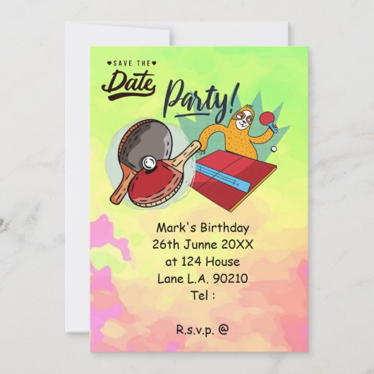 Ping Pong Table Tennis slotefeest grappig Kaart (Voorkant)