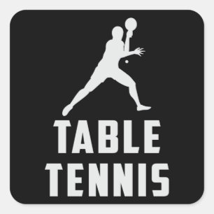 Ping Pong Tafel Tennis Paddle Speler Grappig cadea Vierkante Sticker
