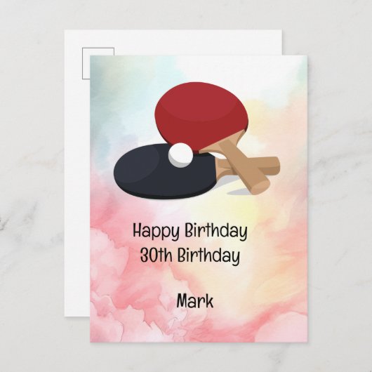 Ping pong tafeltennis verjaardags Kaart (Voorkant / Achterkant)