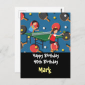 Ping pong tafeltennis verjaardags Kaart (Voorkant / Achterkant)