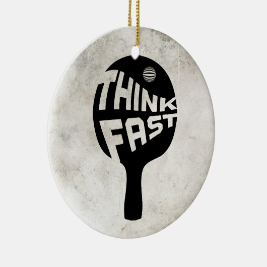 Ping Pong Think Fast Keramisch Ornament (Rechts)