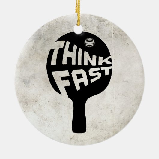 Ping Pong Think Fast Keramisch Ornament (Achterkant)