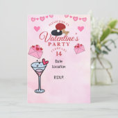 Ping Pong Valentijns's Heart Save the date Party Kaart (Staand voorkant)