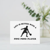 Ping Pong Vector Design Briefkaart (Staand voorkant)