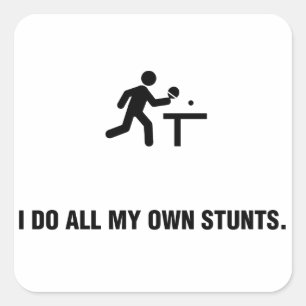 Ping Pong Vierkante Sticker