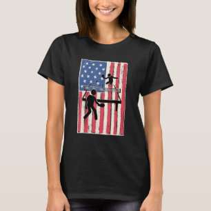 Ping pong voor mannen tafeltennis Amerikaanse vlag T-shirt