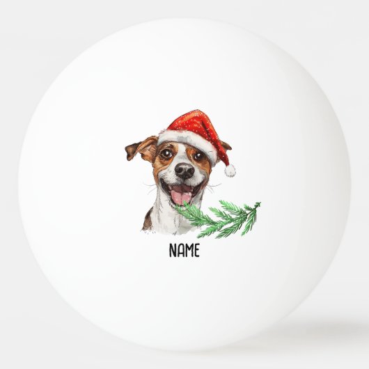 Ping pong Vrolijk kerstfeest met Santa Dog Pingpongballen (Voorkant)