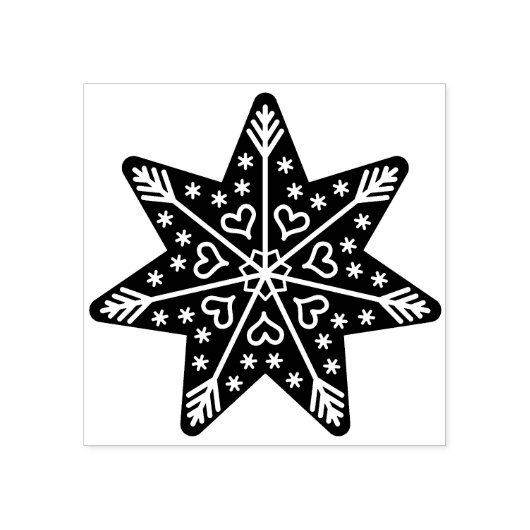 pingerbrood - sterrenstempel 	rubberstempel (Afrduk)