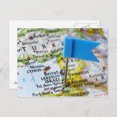 Pingle de carte placée à Jérusalem, Israël sur la  (Devant / Derrière)