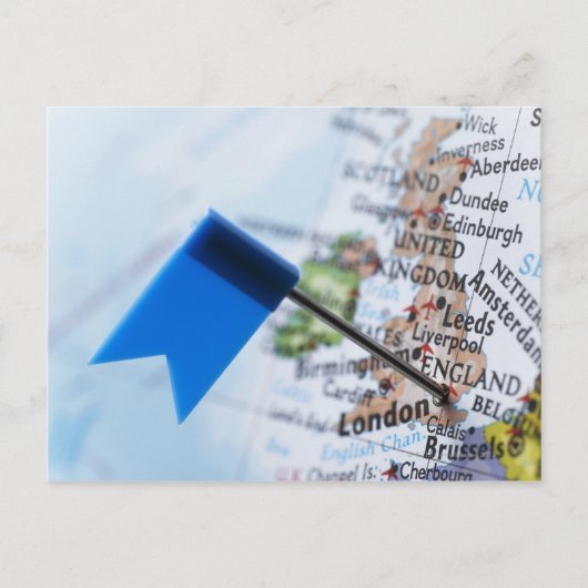 Pingle de carte placée à Londres, Royaume-Uni sur  (Devant)